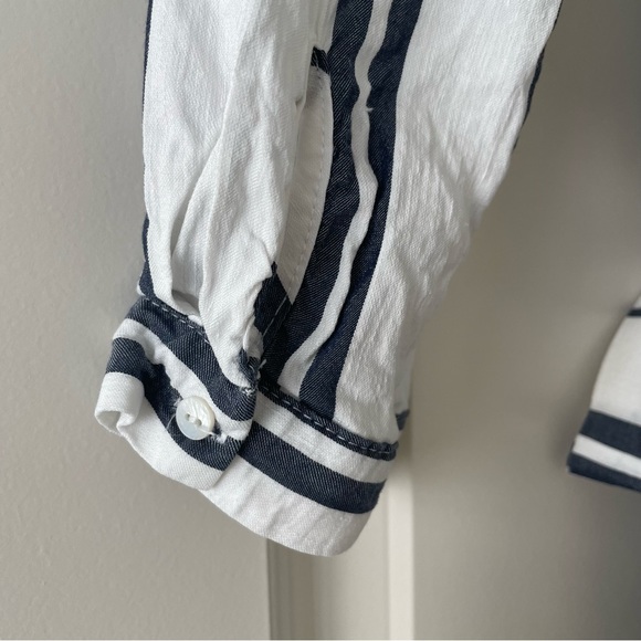 Zara long striped tunic in white and blue size L - Picture 12 of 16